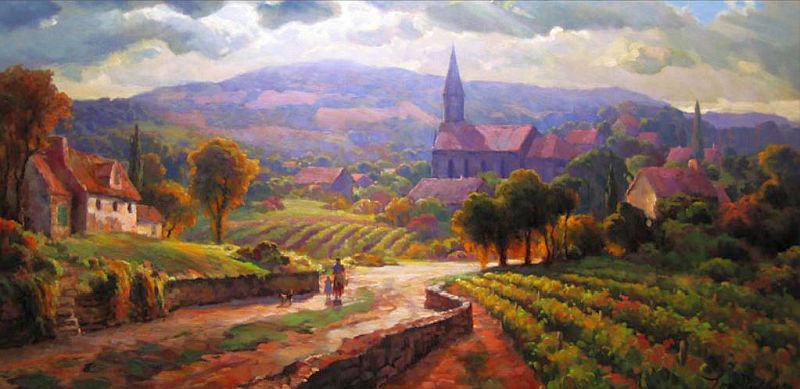 Impression d'Alsace, le matin par l&eacute;on Roulette