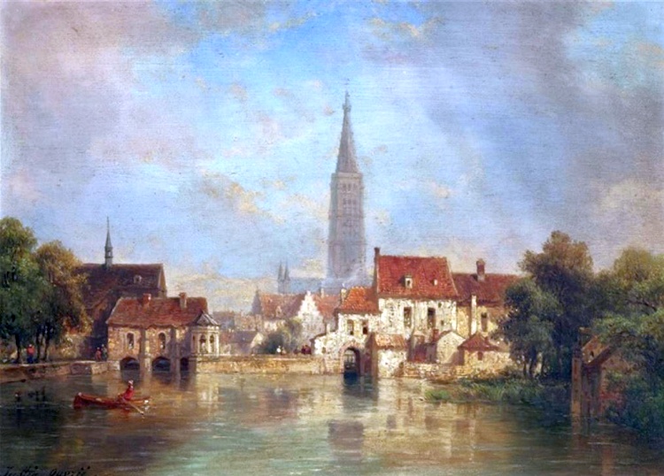 Vue de Strasbourg par  Pierre Justin Ouvri&eacute;
