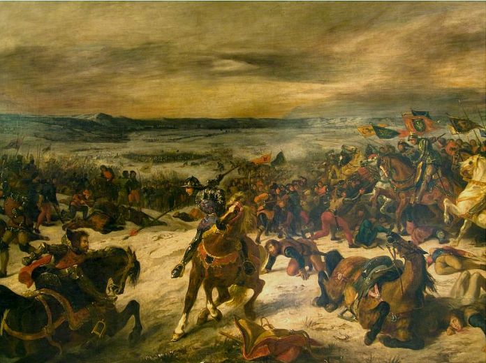 bataille de Nancy par Eug&egrave;ne Delacroix