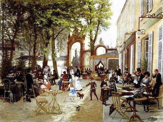 Terrasse du caf&eacute; glacier &agrave; Nancy par L&eacute;on VOirin