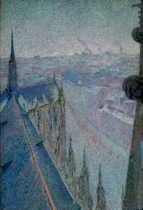 Nancy en automne vue de la cath&eacute;drale St-Epvre par Michel Auguste Colle