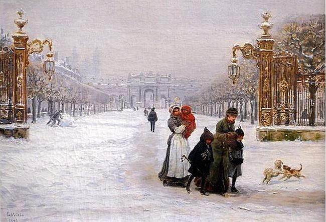 place Stanislas en hiver par L&eacute;on Voirin