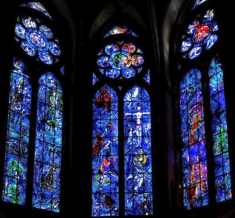vitraux de Chagall, cath&eacute;drale de  Reims