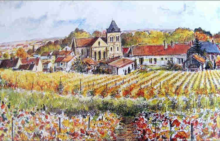 Vignoble de Champagne en automne par Roland Irolla